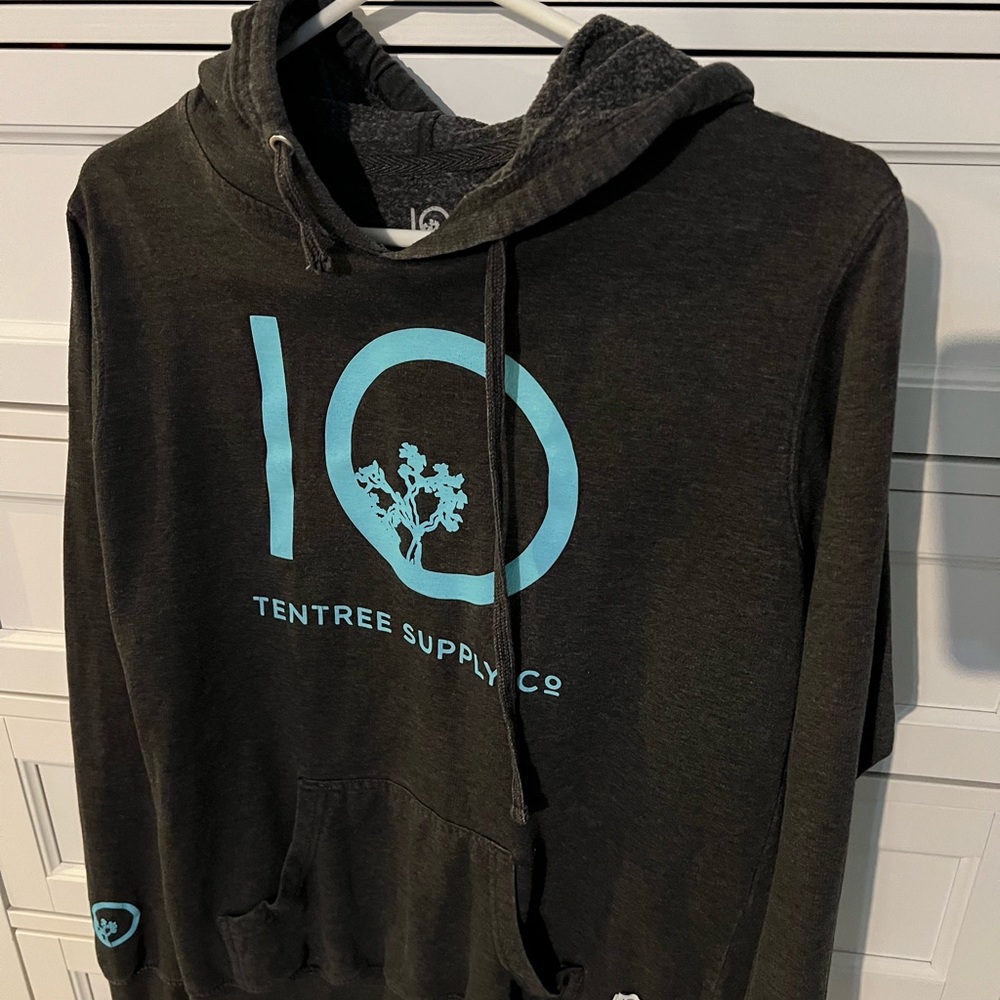 Tentree Black Hoodie with Blue Logo